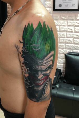Joker tattoo color by Trung Nhim