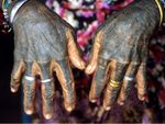 The Kayan hand tattoos of Ado Ngo promote fertility and repel evil spirits encountered in the jungle. Borneo. Photo: © Lars Krutak 2011. #LarsKrutak #tattoohistory #tattooculture #tattooanthropologist