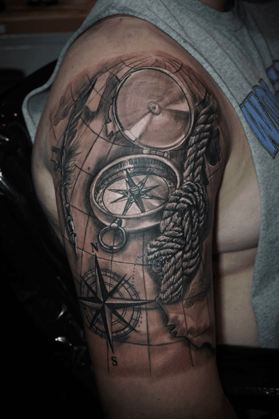 #compasstattoo #compass #tattoo #byme @Afflicted_Ink_Tattoo #lyndhurst #nj 