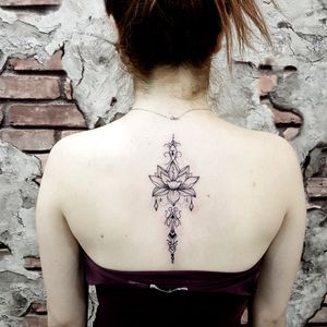 Line tattoo mandala tattoo