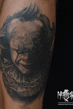I.T. Clown #realism#ink#tattoo#realistictattoo#mattinktattoo#blackandgrey 