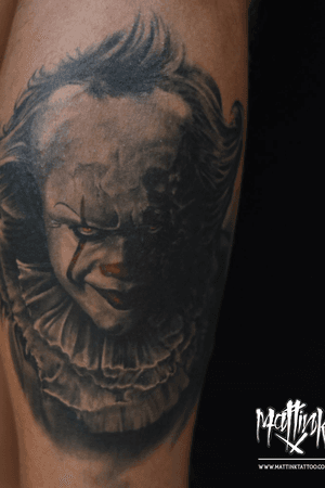 I.T. Clown #realism#ink#tattoo#realistictattoo#mattinktattoo#blackandgrey 