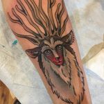Tattoo by Torrie Wartooth #TorrieWartooth #princessmononoketattoo #shishigami #nightwalker #anime #manga #newschool #color #illustrative #nature #studioghibli