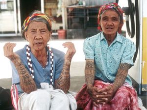 Two Bontok women, Mountain Province, Philippines. Photo: © Lars Krutak #LarsKrutak #tattoohistory #tattooculture #tattooanthropologist