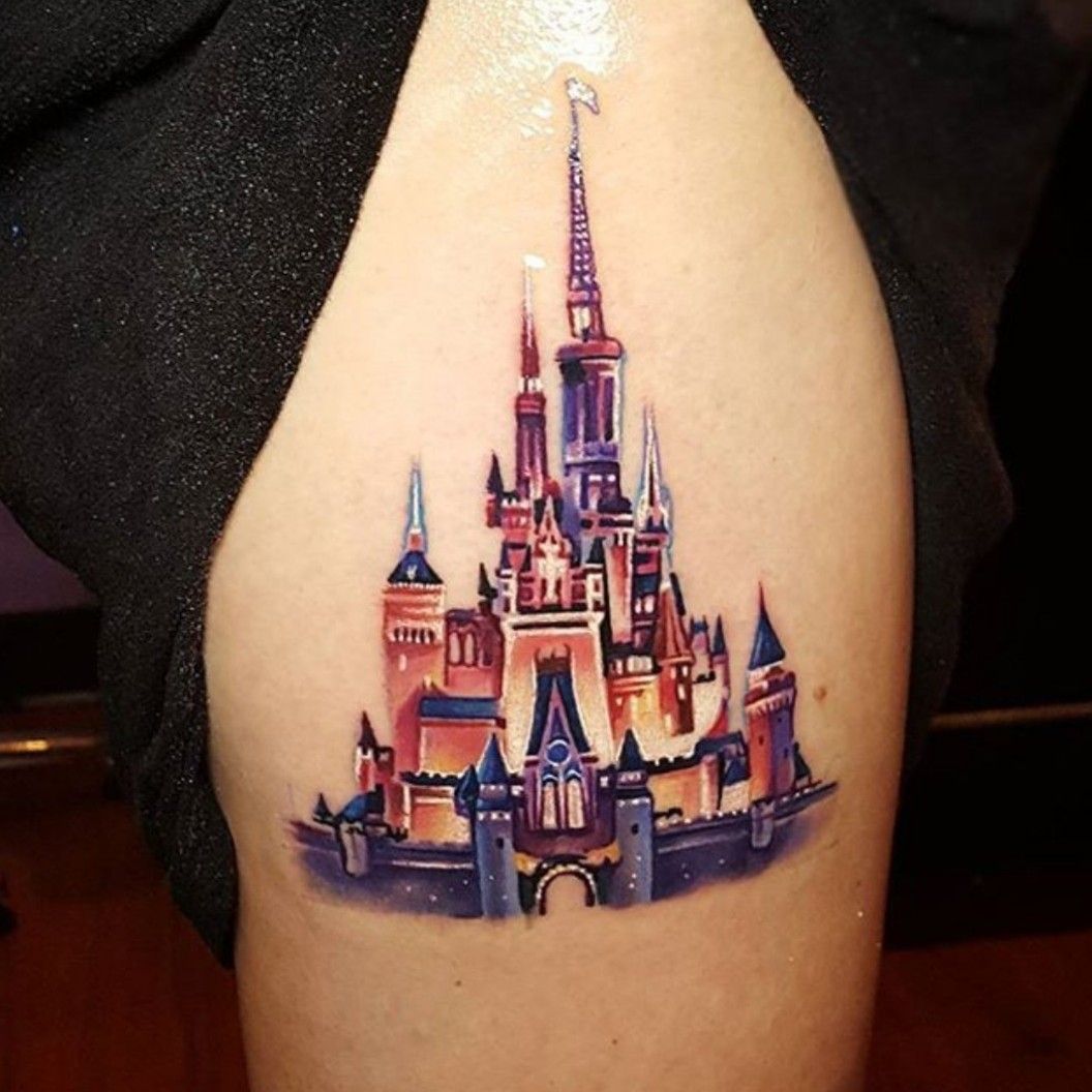 Disney castle tattoo design  Castle tattoo Disney tattoos Dark disney  tattoo