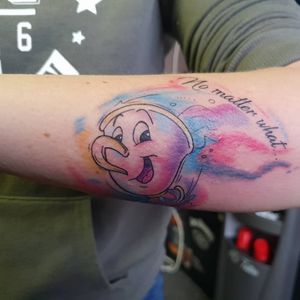 Disneys chip tattoo #disneytattoo #watercolortattoos #colourtattoo 
