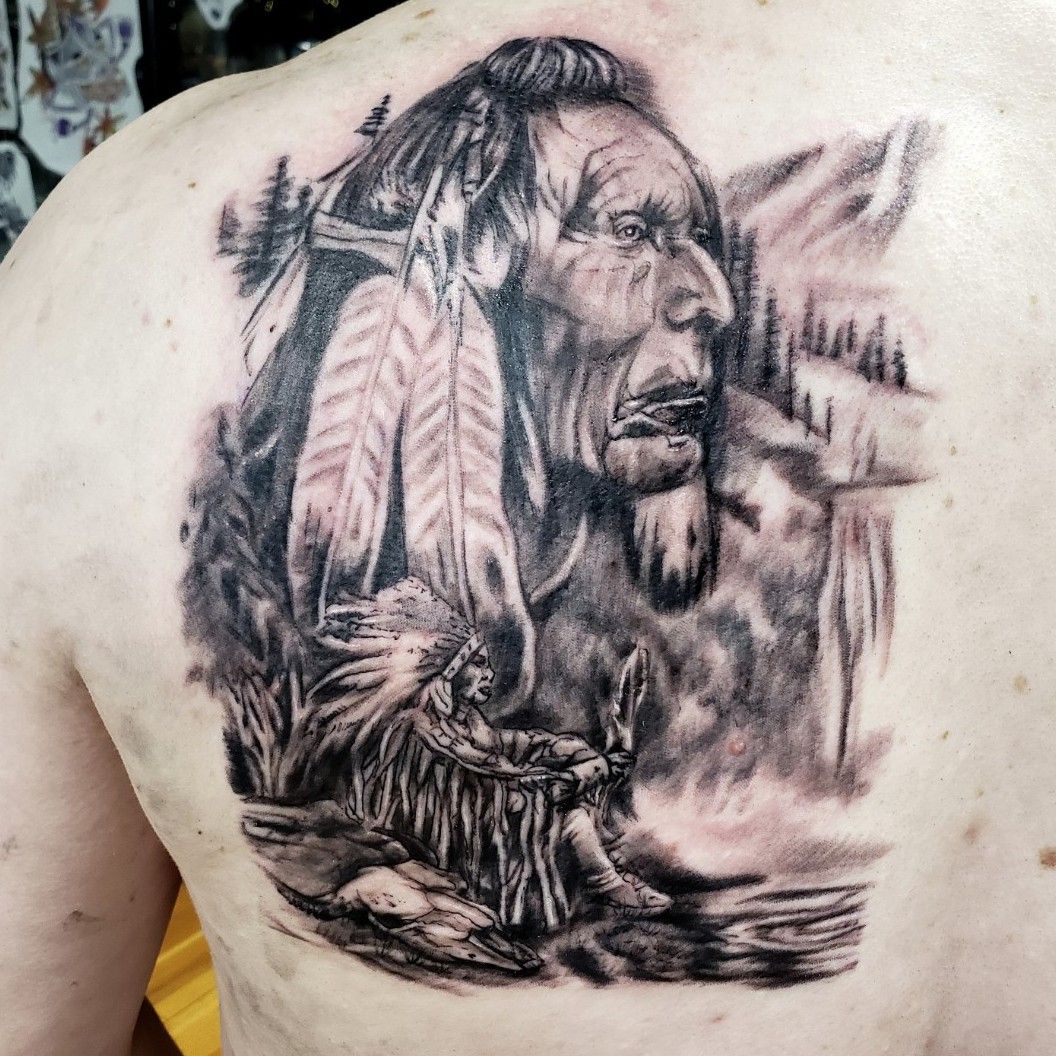 native american tattoo back