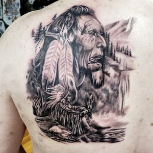 Tribute to native american heritage and the begining of a back piece