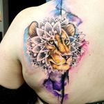 The lioness #lioness #geometrictattoo #AbstractTattoos #catlover 