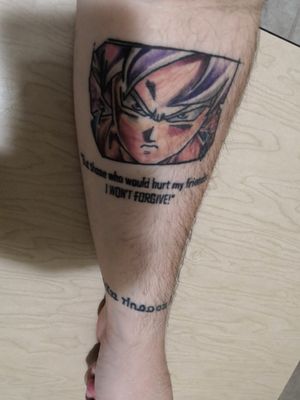 Son Goku and a quote by him. 
