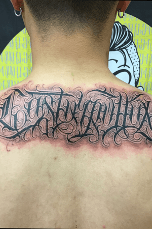 Chicano lettering tattoo        Instagram: @chicano_mr.mago        You can book use direct message on instagram!!