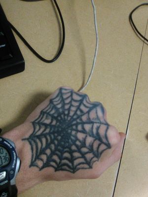 Spider web on my hand 