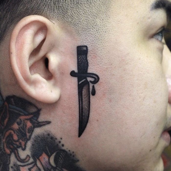 Ear Dagger Design Ear Dagger Tattoo