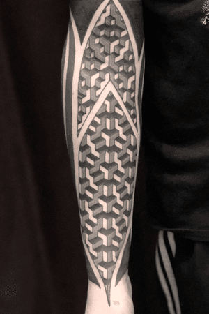 Blackwork geometrical arm piece