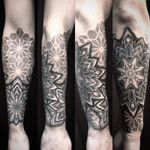 Blackwork/dotwork/geometry/mandala arm piece