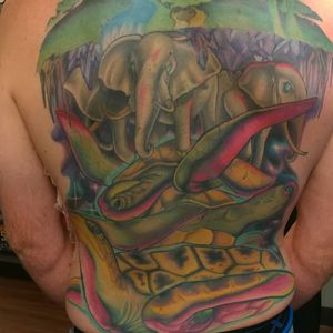 "Turtles all the way down" back-piece 
