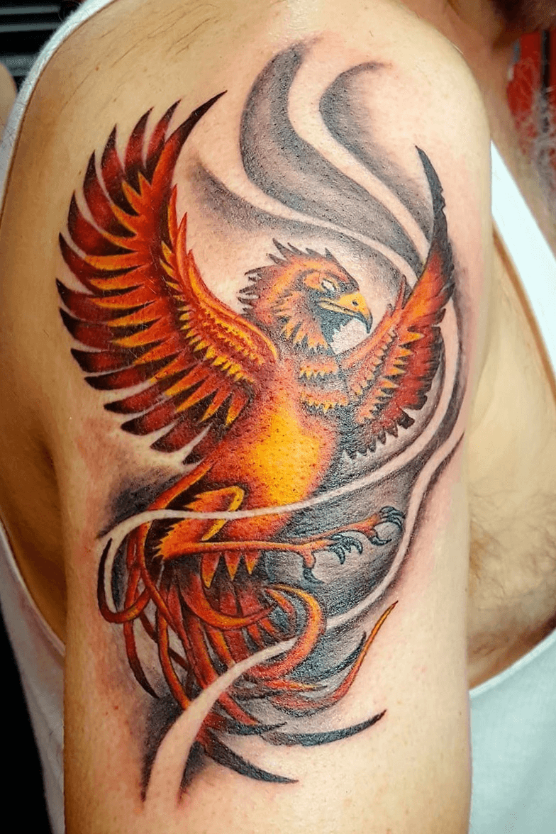 Premium Vector  Phoenix bird tattoo ornament decoration