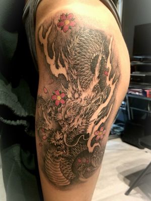 Asian style dragon - thigh placement