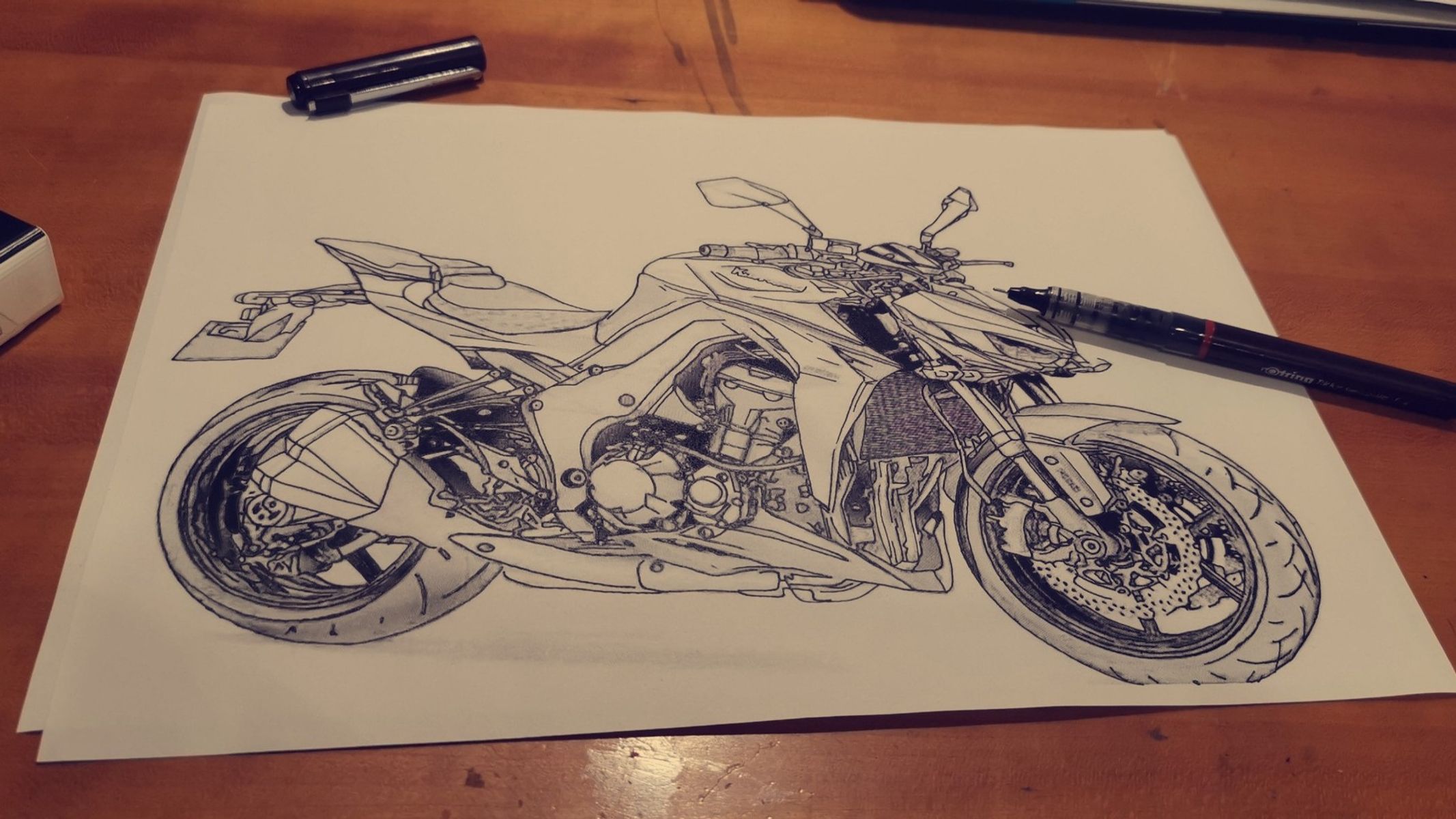 Tattoo by Budli • #motorbike #motorcycle #kawasaki #kawasakiZ1000 # drawings #sketch #sketchstyle • 814336 Tattoodo