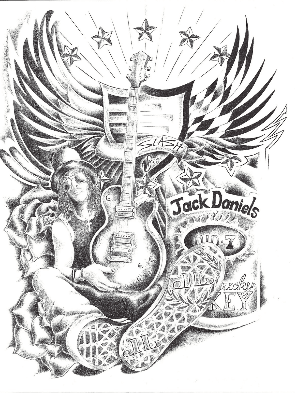Jack Daniels sketch portrait tattoo  The ORDER  The Order Custom Tattoos