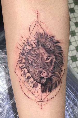 Geometry Lion Tattoo