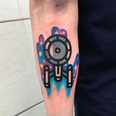 Tattoo by Mattias Mambo #MattiasMambo #spacetattoos #space #galaxy #outerspace #spacetravel #stars #planets #moon #startrek #tvshow