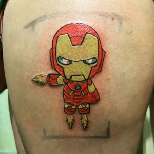 Iron man mini!#Tattoogirl #pierna #MexINKoenlapiel
