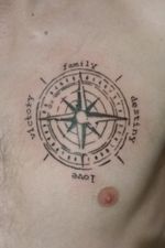 #Compass #destiny #Victory #family #love #tattoo #black #easyink #amateur #home 