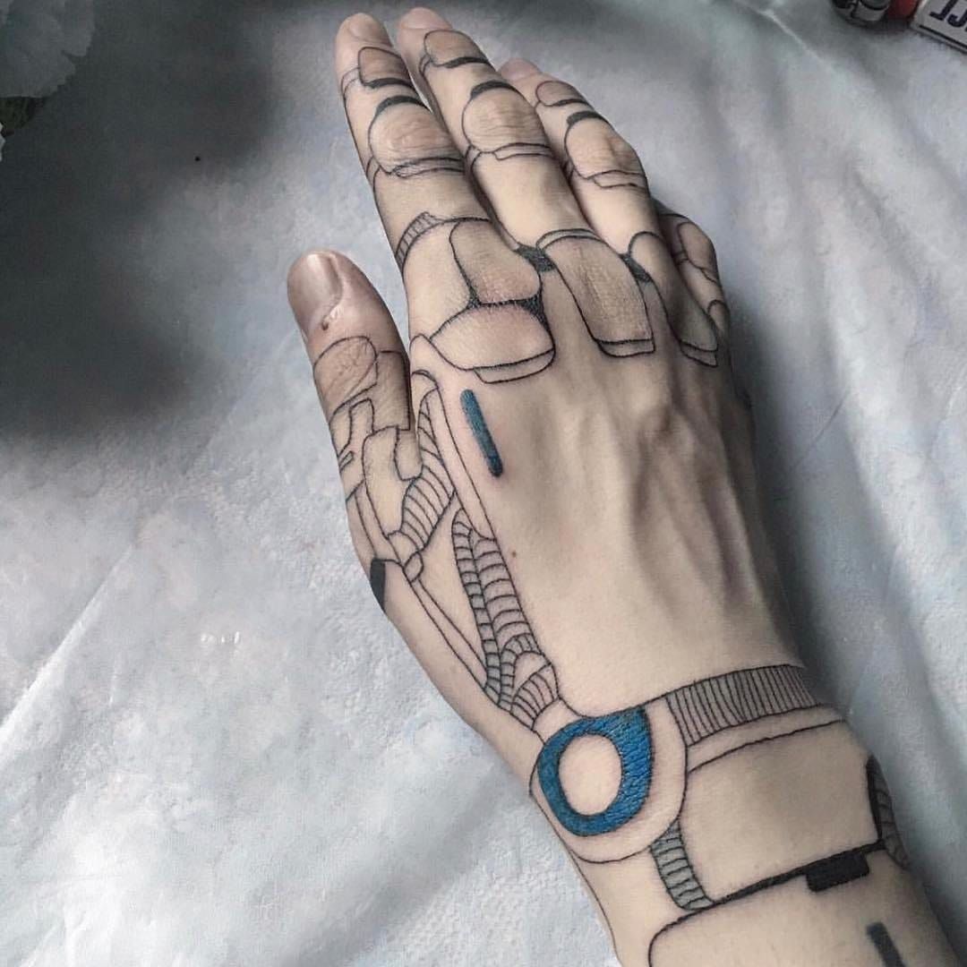 robotic forearm tattoo