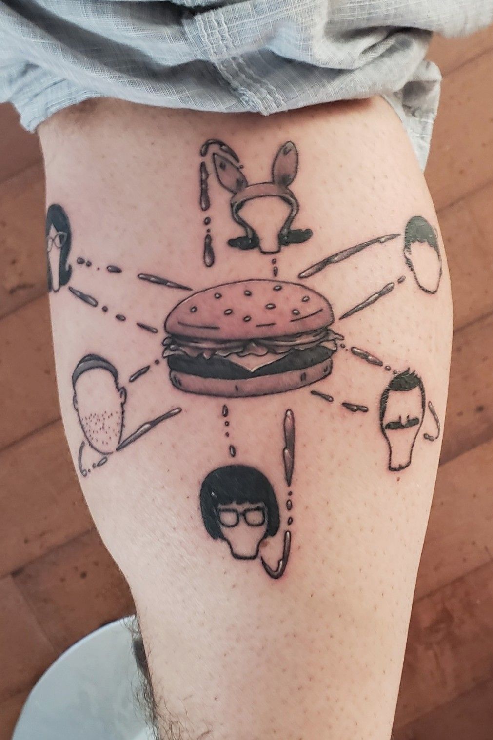 Chris Walker  Bobs Burgers Tattoo Artwork Colour Proof Sheet  Spoke Art