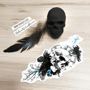 Trash Polka Vol.2 Collection. This ready-to-use design is  INCLUDED!!! www.skinque.com You can buy both trash polka collections 30% off! Go and get them! #trashpolka #skull #clock #realistic #abstract #raven #forest #tree #blackwork #watercolor #flower #trees #tattooart #tattooflash #landscape #nature #ink 