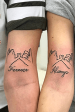 Pinky promise with freehand lettering on sisters