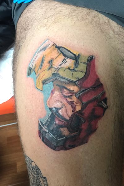 Ironman 😜#ironman #marvel #MarvelTattoo #colortattoo #realistic #RobertDowneyJr 