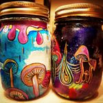 Hand painted psychedelic mason jars ❤️