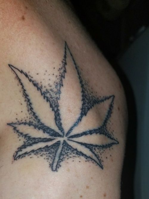 My Leaf #weedtattoo #weed #stencil #pothead #ganja #spray #420 #420boy #cannabis 