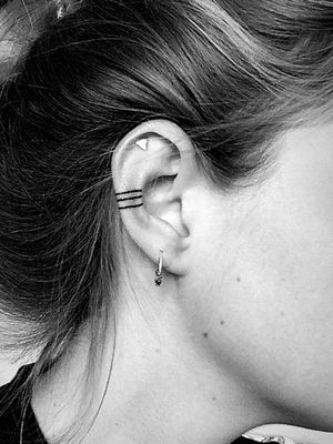 Ear tattoo #ear#stripes#eartattoo