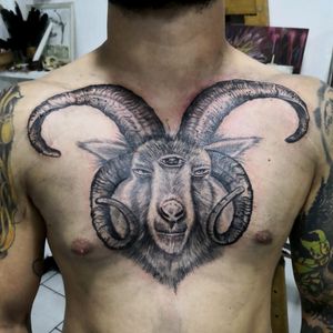 Black and gray Goat by DG in Eternaltattoo Cr 