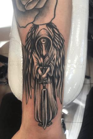 #tattoo #angel #sword #honor #justice #purpose #angeltattoo 