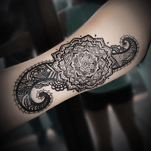 Mandala tattoo inside arm 
