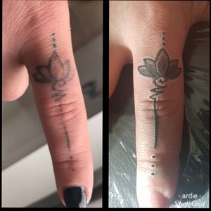 Re done a finger tattoo that was done in Bali.