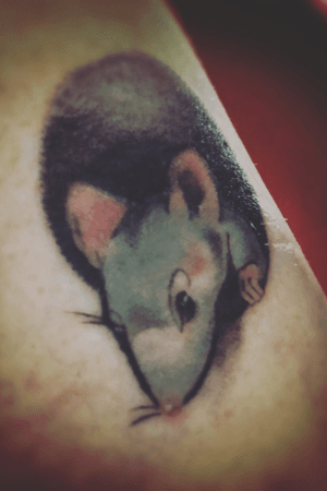 Mouse in a hole above the elbow by Madeleine-inked