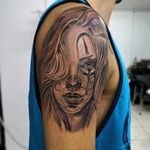 Chicana, black and gray work by DG in Eternaltattoo Cr 