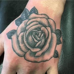 First ever tattoo i got on Jan 1, 2018 #rose #handtattoo #newyearstattoo #roses #rosetattoo 