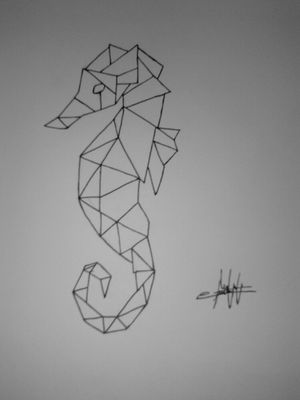 #animal #seahorse #seahorsetattoo #caballitodemar #geometry #erick_suarez_1