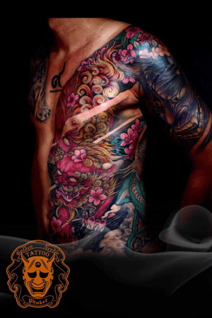 Foodog tattoo work done by tattooist Chart Please feel free to LIKE, COMMENT & SHARE! We love it! INBOX or Call +6681 271 7152,+66824128299 #Goldenneedletattoo #Besttattoophuket #Thailand #Fusionink #Asiatattoosupplythailand #Gentlebutter #Divinetattoomachine