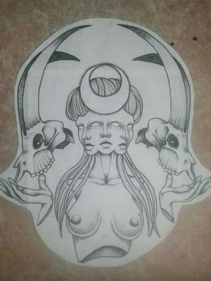 La triple diosa (Diosa de la luna)Diseño disponible para tatuaje