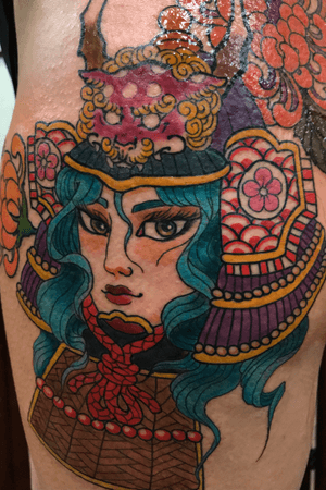 Samurai girl head .....#japanesetattoo #tattoo #irezumi #tattoos #japanese #art #ink #japan #inked #traditionaltattoo #orientaltattoo #blackwork #tattooart #tattooartist #tattooed #drawing #wabori #colortattoo #dragontattoo #tattoolife #flowertattoo #irezumicollective #neotraditionaltattoo #follow #tattoosleeve #tattoodesign #asiantattoo #japaneseart