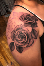 Roses sleeve done. One more session to complete. Booking available. Thank you