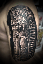 King Tutankhamun in black and grey 