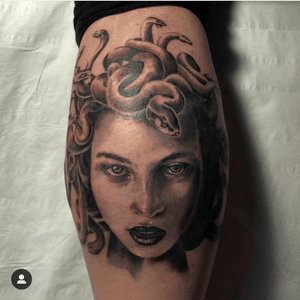 Medusa, work in progress, done at The Rogues Gallery, Bangor, North Wales